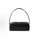 PRADA Swing Women\'s black single-shoulder bag with engraved logo and embossed pattern on the front
